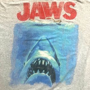 3XL Gray Jaws Bruce and Christine T-shirt
